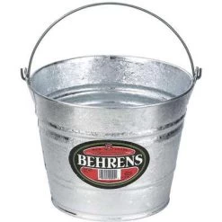 Behrens Pail: 2 1/2 Gal Bucket Capacity, Steel, Silver