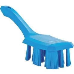 Vikan Wide Stiff Bristle, Short Handled Scrub Brush, 3 X 10 Inch, Blue