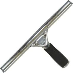 Unger 18" W Straight Rubber Floor Squeegee Without Handle, Black/Silver