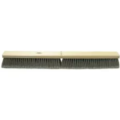Tough Guy Push Broom: Wood, 30 In Sweep Face, No Handle Broom Handle L, Acme Thread, 3 In Trim Lg