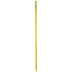 Vikan Color Coded Handle: Threaded, European, Polypropylene, 67 3/4 In Lg, 1 1/4 In Dia, Yellow