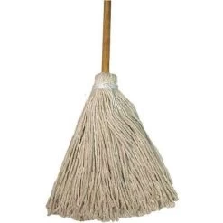 Tough Guy Cotton String Wet Mop Head And Handle, Quick Change, Beige, 48" Handle Length