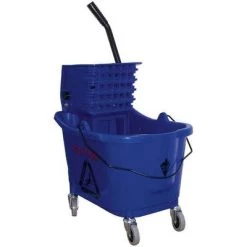 Tough Guy 8-3/4 Gal. Mop Bucket With Side Press Wringer; 34-3/4" H X 24-1/16" L X 16-17/32", Blue