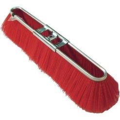 Tough Guy Push Broom: Metal, 17 In Sweep Face, No Handle Broom Handle Lg, Bolt-On, 3 1/4 In Trim Lg