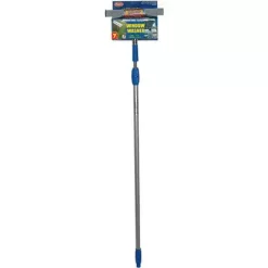 Mallory 10"W Straight Rubber Windshield Squeegee With Handle, Blue/Silver