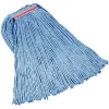 Rubbermaid Wet Mop: Synthetic, 28 Oz. Dry Wt, 1 In Headband Size, Blue, 12 PK