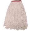 Tough Guy Wet Mop: Polyester, 24 Oz. Dry Wt, 1-1/4 In Headband Size, Beige, Clamp Connection