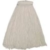 Tough Guy Wet Mop: Polyester, 24 Oz Dry Wt, Beige, Screw On Connection, Cut Mop End