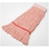 Ability One Wet Mop: Rayon, 24 Oz Dry Wt, Red, Quick Change Connection, Launderable, Loop Mop End