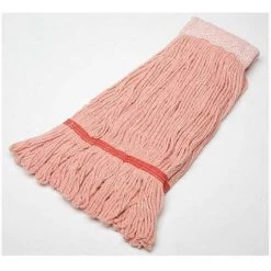 Ability One Wet Mop: Rayon, 24 Oz Dry Wt, Red, Quick Change Connection, Launderable, Loop Mop End