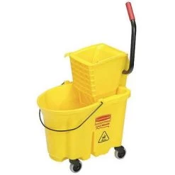 Ability One 8-3/4 Gal. Mop Bucket With Side Press Wringer; Yellow