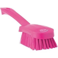 Vikan Scrub Brush: Polyester Bristles, Polypropylene Handle, 4 1/2 In Brush Lg, 5 57/64 In Handle Lg