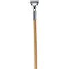 Tough Guy Dust Mop Handle, Clip On Mop Connection Type, Natural, Wood, 60" Handle Length