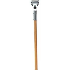 Tough Guy Dust Mop Handle, Clip On Mop Connection Type, Natural, Wood, 60" Handle Length