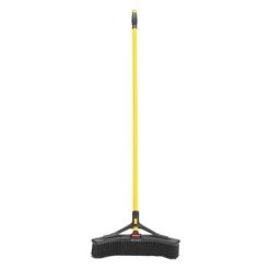 Rubbermaid 58" Medium-Duty Push Broom With Synthetic, Black Bristles For Any Surface