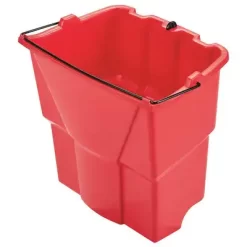 Rubbermaid Dirty Water Bucket: 4 1/2 Gal Bucket Capacity, Red, Plastic, Oval