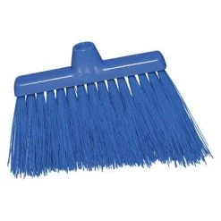 Tough Guy Broom Head: Plastic, 12 39/64 In Sweep Face, No Handle Broom Handle L, Acme Thread, Blue