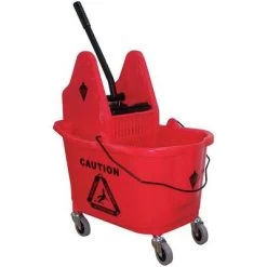 Tough Guy 8-3/4 Gal. Mop Bucket With Down Press Wringer; 34-3/4" H X 25-25/64" L X 16-17/32", Red