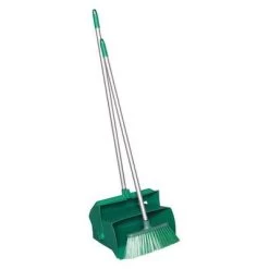 Remco Lobby Broom And Dust Pan: 37 In Broom Handle Lg, Polyester, Green Bristle, Green Dust Pan
