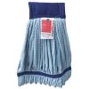 Tough Guy Wet Mop: Microfiber, 12 Oz. Dry Wt, 5 In Headband Size, Blue, Quick Change Connection
