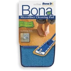 Bona Mop Pad: Microfiber, 15 1/2 In Frame Wd, Blue, Quick Change Connection, Launderable, No Handle