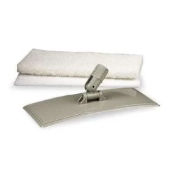 Ability One Mop Kit: Polyester, 12 In Frame Wd, White, Screw On Connection, No Handle