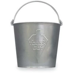 Tough Guy Mop Bucket: Silver, Galvanized Steel, Round, 10 1/4 In Bucket/Pail Ht