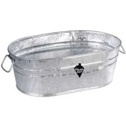 Tough Guy Utility Tub: 2 Gal Bucket Capacity, Galvanized Steel, Silver