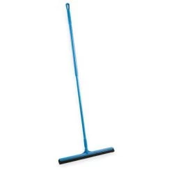 Vikan 28 Inch Double Blade Foam Floor Squeegee Head With 51 Inch Fiberglass Handle, Blue