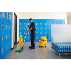 Rubbermaid Wet Mop Handle, Clamp Mop Connection Type, Gray, Fiberglass, 54" Handle Length -Cleaning tool store PI Asset 1985069 1