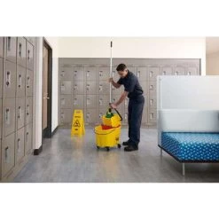 Rubbermaid Wet Mop Handle, Clamp Mop Connection Type, Gray, Fiberglass, 54" Handle Length -Cleaning tool store PI Asset 1989105 1