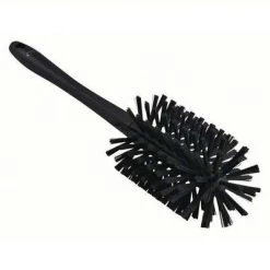 Vikan Bottle Brush: Stiff, Plastic, 6 1/2 In Brush Lg, 10 1/4 In Handle Lg, 3 1/2 In Head Wd, Black