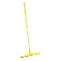 Vikan 24 Inch Single Blade Rubber One-Piece Floor Squeegee With 59 Inch Polypropylene Handle, Yellow