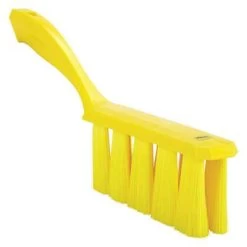 Vikan Wide Soft Bristle Bench Brush, 2.2 X 13 Inch, Yellow