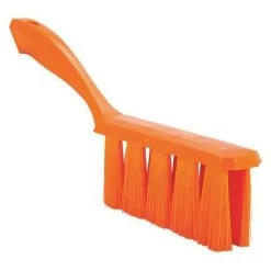 Vikan Wide Soft Bristle Bench Brush, 2.2 X 13 Inch, Orange