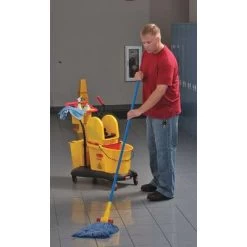 Tough Guy Wet Mop Handle, Jaw Mop Connection Type, Blue, Fiberglass, 60" Handle Length -Cleaning tool store PI Asset 928307