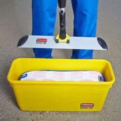 Rubbermaid 7 Gal. Yellow Polypropylene Disinfectant Mop Bucket With Lid, 1 EA -Cleaning tool store PI Asset 966514