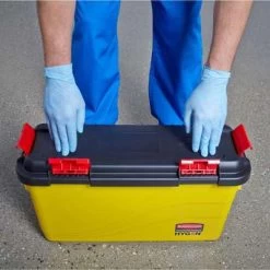 Rubbermaid 7 Gal. Yellow Polypropylene Disinfectant Mop Bucket With Lid, 1 EA -Cleaning tool store PI Asset 966515