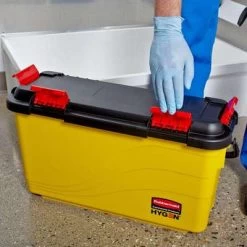 Rubbermaid 7 Gal. Yellow Polypropylene Disinfectant Mop Bucket With Lid, 1 EA -Cleaning tool store PI Asset 966519