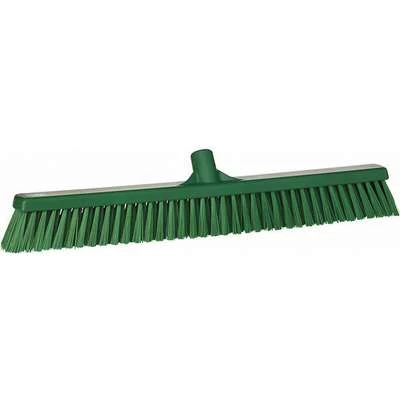 Vikan Soft-Stiff Bristle Combo Floor Broom Head, 2 X 24 Inch, Green 2 Vikan Soft-Stiff Bristle Combo Floor Broom Head, 2 X 24 Inch, Green - Image 2