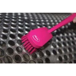Vikan Stiff Bristle, Long Handled Scrub Brush, 2 X 16.5 Inch, Blue -Cleaning tool store PI Asset 975501