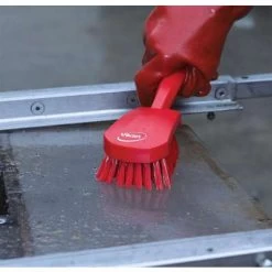 Vikan Scrub Brush: Polyester Bristles, Polypropylene Handle, 4 1/2 In Brush Lg, 5 57/64 In Handle Lg -Cleaning tool store PI Asset 975506