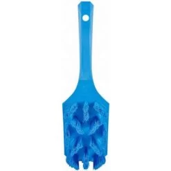 Vikan Wide Stiff Bristle, Short Handled Scrub Brush, 3 X 10 Inch, Blue -Cleaning tool store PI Asset 978107