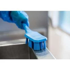 Vikan Wide Stiff Bristle, Long Handled Scrub Brush, 2 X 16 Inch, White -Cleaning tool store PI Asset 978112